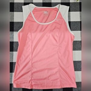 Nike Women's Pink and White Tank Top
